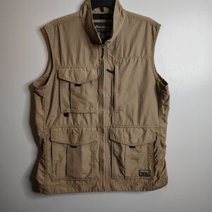 Eddie Bauer Tan Outdoor Outfitters Gilet Cargo Vest Mens Large Tall Hunting